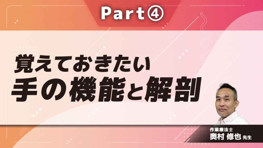覚えておきたい手の機能と解剖 Part④手の関節運動2