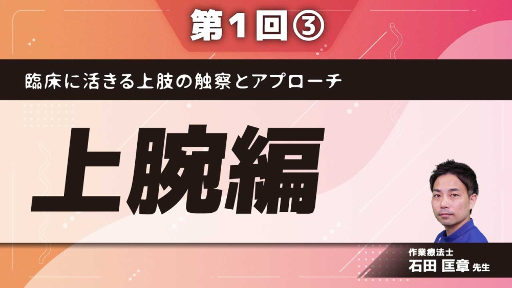 臨床に活きる上肢の触察とアプローチ 【第1回】上腕編 Part③実技(触察)
